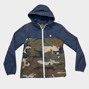 Element Wolfeboro Collection Jacket Men's Medium Navy Blue Camo Full Zip Hooded